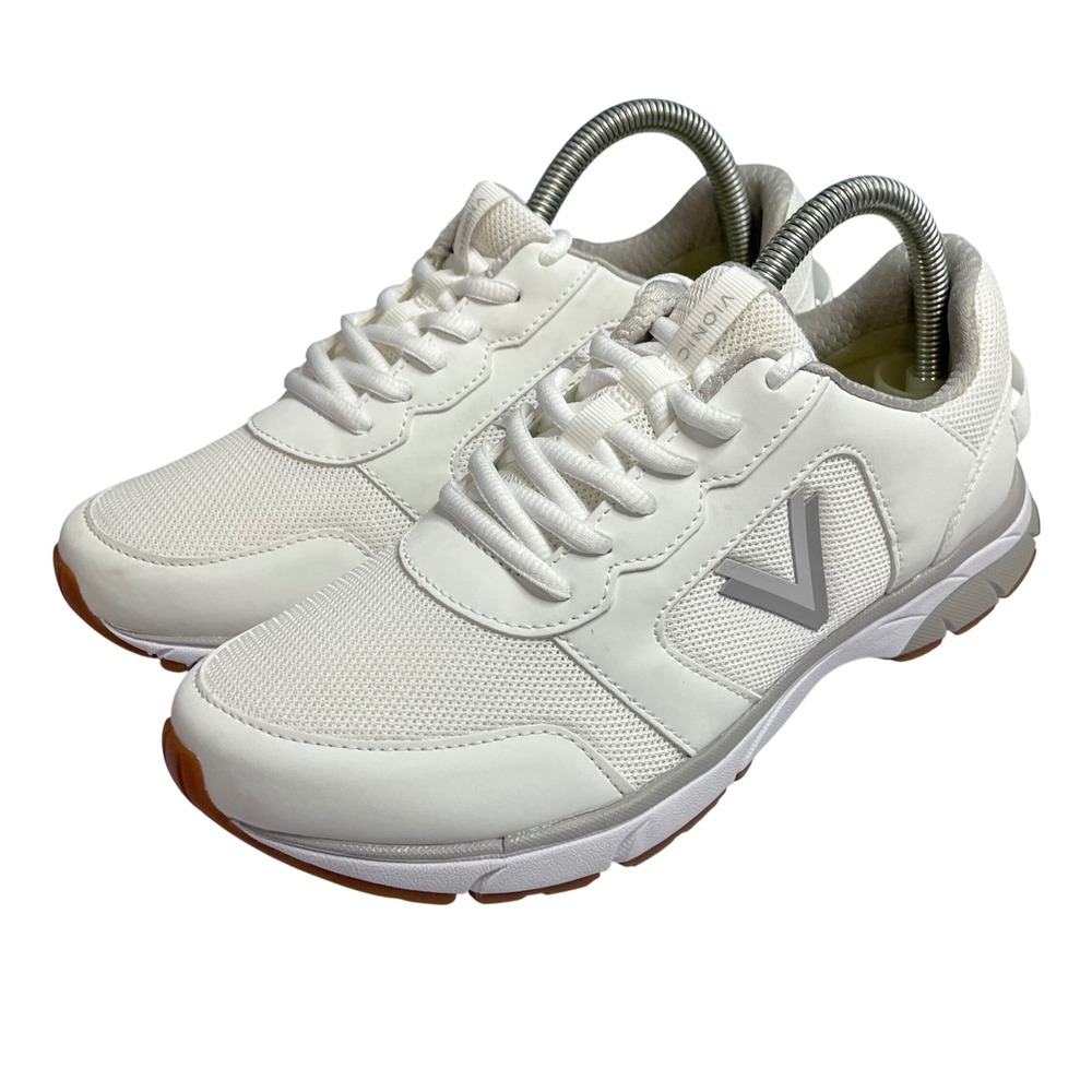 Vionic Paige White Mesh Walking Sneakers Womens 8 Orthotic Support Lace Up